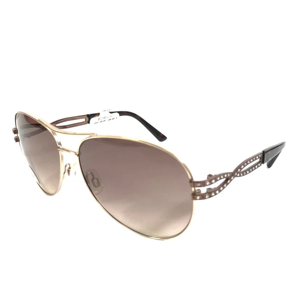Bebe Sunglasses BB7200 710 GOLD Brown Aviator Frames with Brown Gradient Lenses